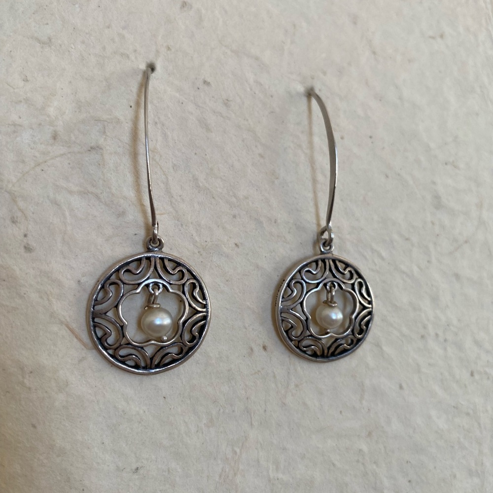 Sterling Silver Pearl Drop Earrings